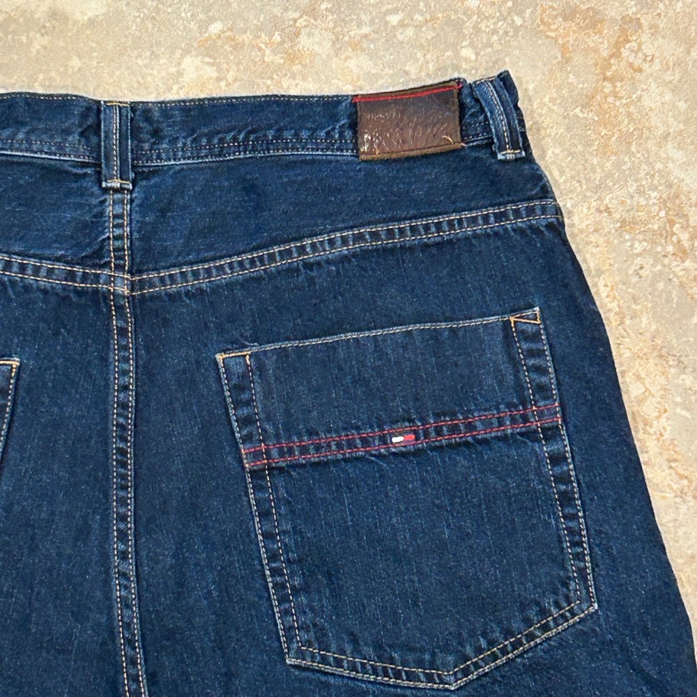 Tommy Hilfiger Premium Vintage Denim Jorts Men 38x14 Blue Relaxed Jean Shorts